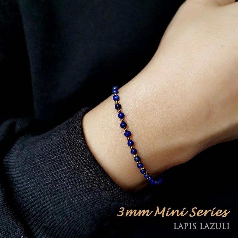 Morchic 3mm Tiny Beads Natural Gemstone Bracelet for Women, Adjustable 7.1" Energy Gem Charm Jewelry, Dainty Handmade Birthday Gift - Image 4